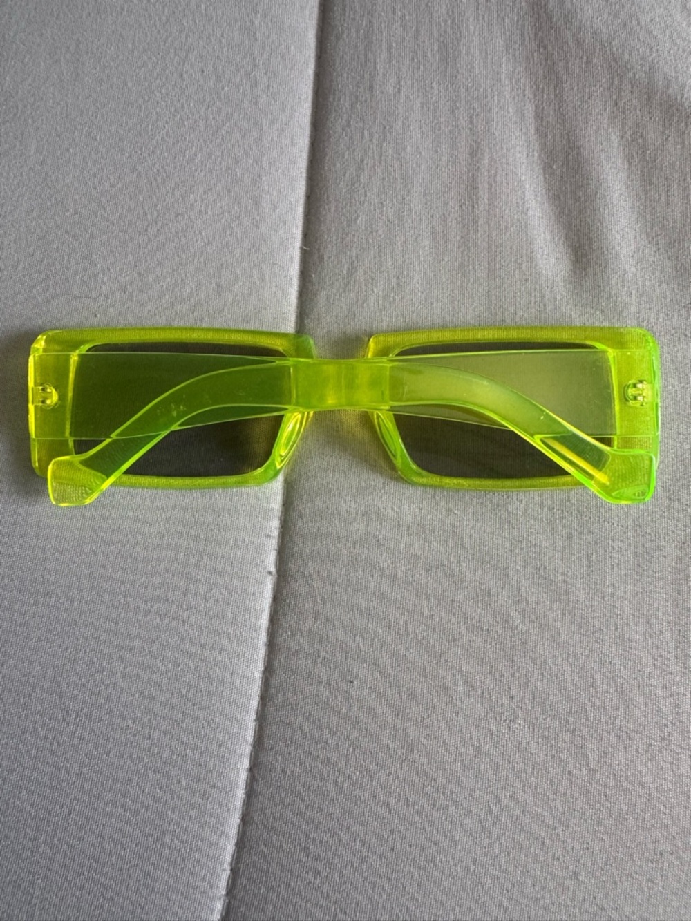Neon Lime Rectangular Sunglasses - Picture 3 of 3
